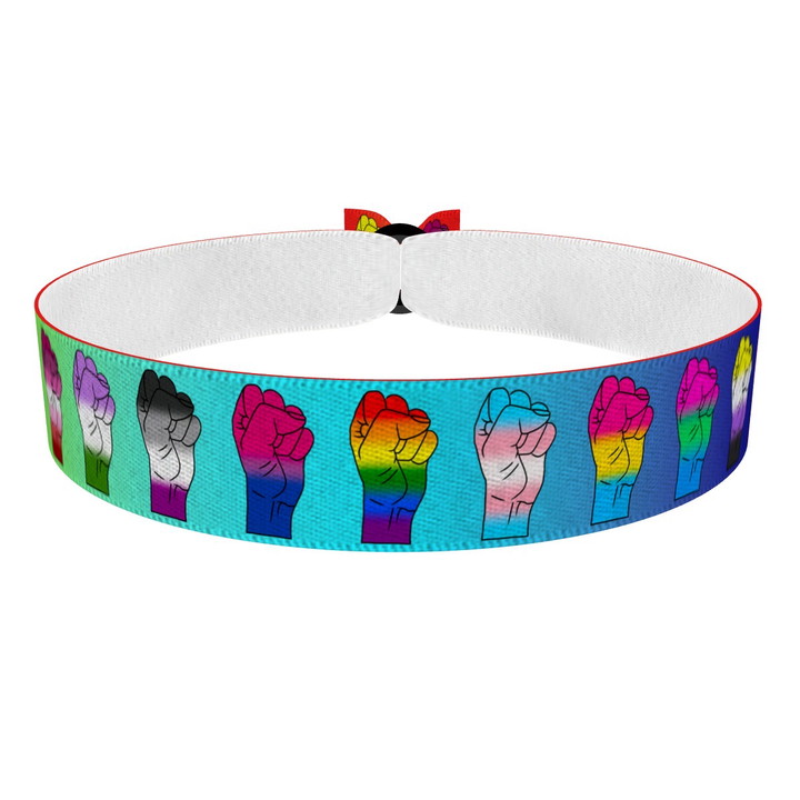 Zum Produkt LGBTQ Strong Together bunt Stoffarmband