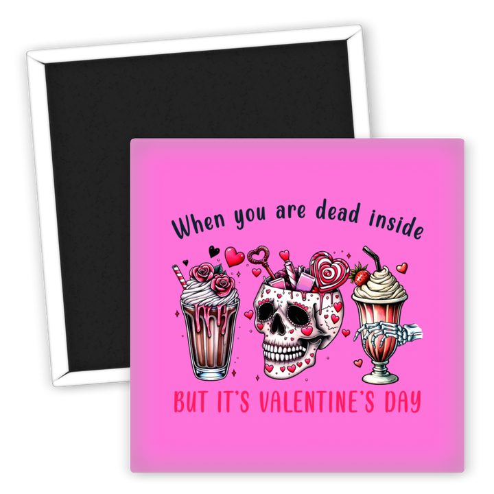 Zum Produkt Kühlschrankmagnet Valentine’s Day mit Totenkopf und Drinks