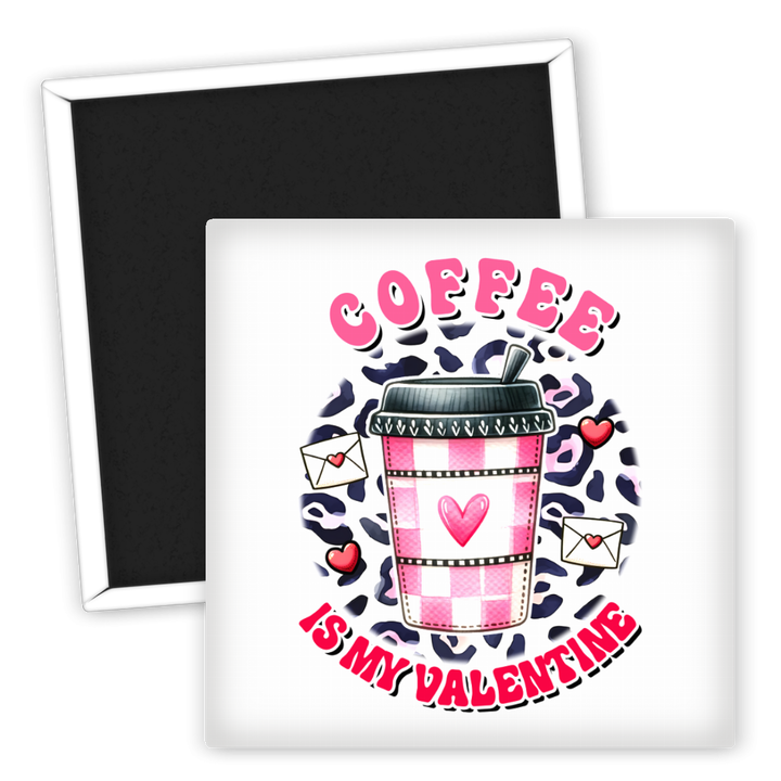 Zum Produkt Kühlschrankmagnet Coffee is My Valentine mit Herzmotiv