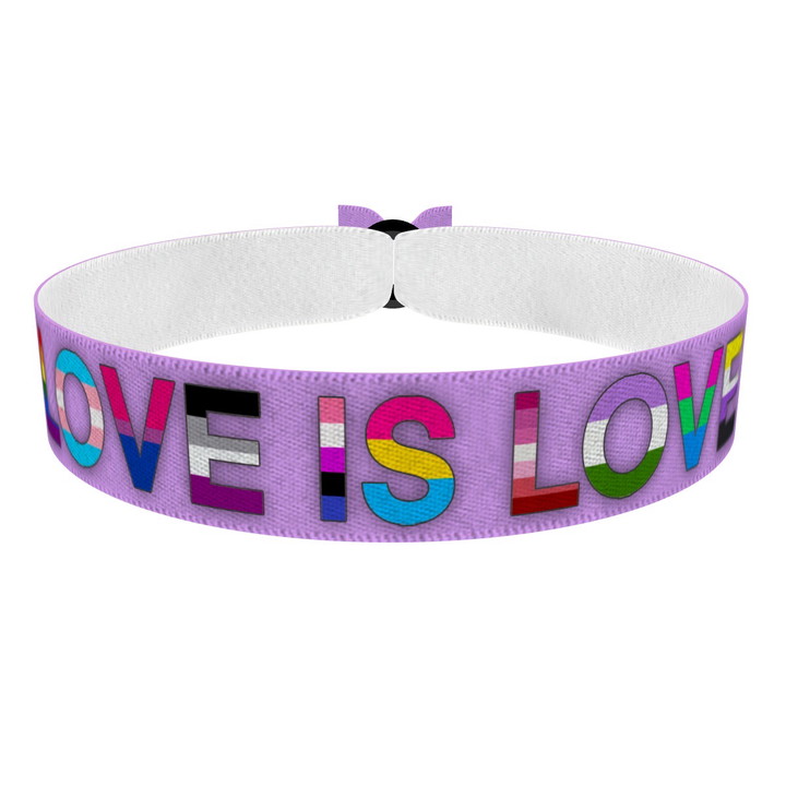 Zum Produkt LGBTQ Love is Love lila Stoffarmband