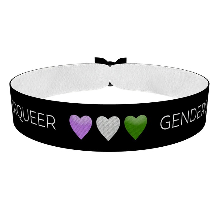 Zum Produkt Genderqueer - Gender Herzen Stoffarmband