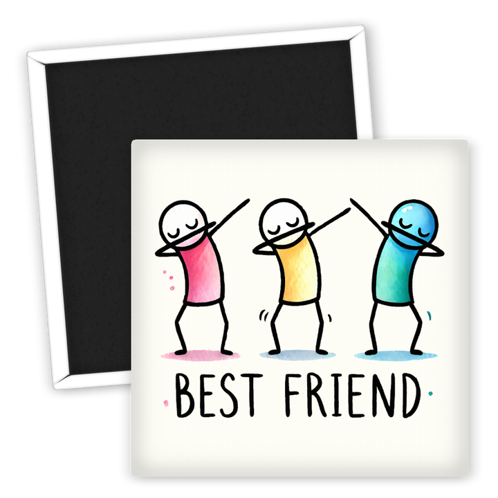 Zum Produkt Kühlschrankmagnet Beste Freunde tanzende Figuren bunt Geschenk