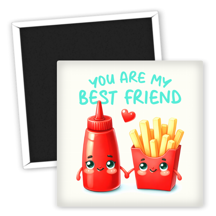 Zum Produkt Kühlschrankmagnet Freundschaft Ketchup und Pommes Motiv