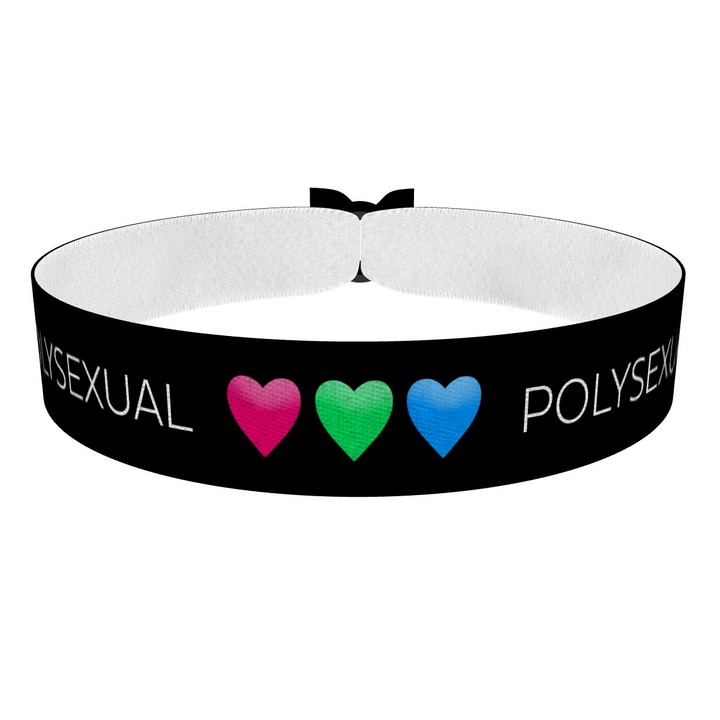 Zum Produkt Polysexuell - Gender Herzen Stoffarmband
