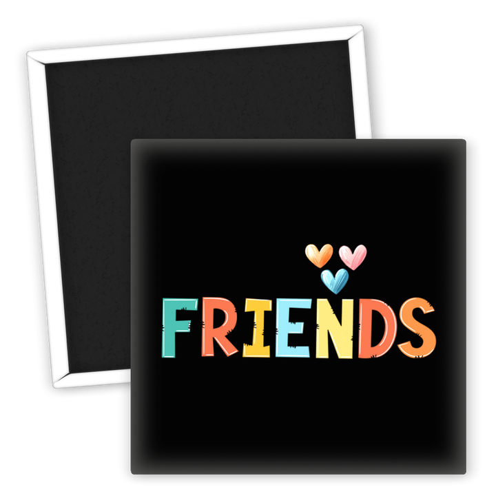 Zum Produkt Kühlschrankmagnet Friends mit bunten Herzen für Familie und Freunde