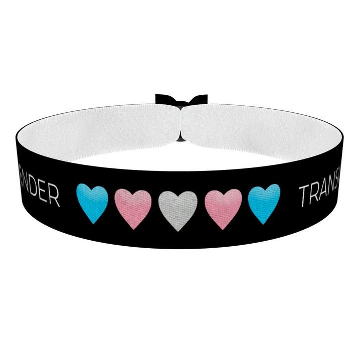 Zum Produkt Transgender - Gender Herzen Rainbow Stoffarmband