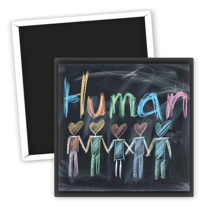 Zum Produkt Kühlschrankmagnet Human LGBTQ mit bunten Figuren und Herzen