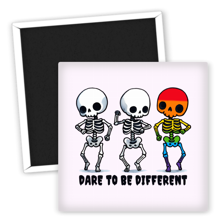 Zum Produkt Kühlschrankmagnet Dare to Be Different LGBT Skelette 3er Set