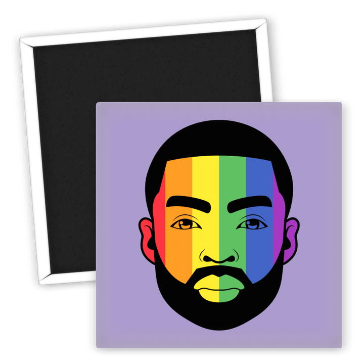Zum Produkt Kühlschrankmagnet LGBTQ Rainbow Gesicht Kunst  als Geschenk