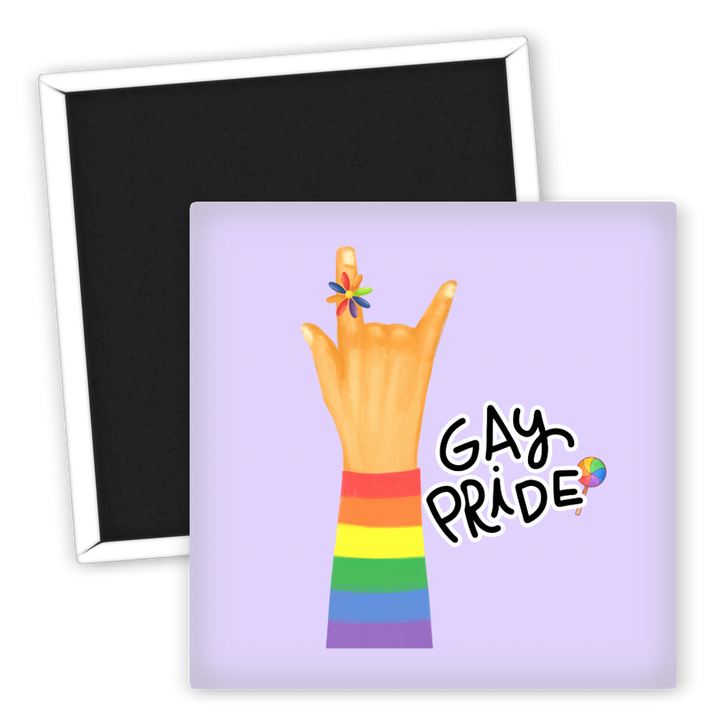 Zum Produkt Kühlschrankmagnet Gay Pride Hand mit Regenbogenmotiv