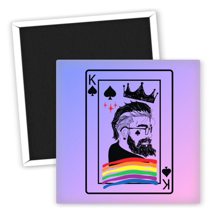 Zum Produkt Kühlschrankmagnet LGBTQ König der Herzen mit Regenbogenmotiv