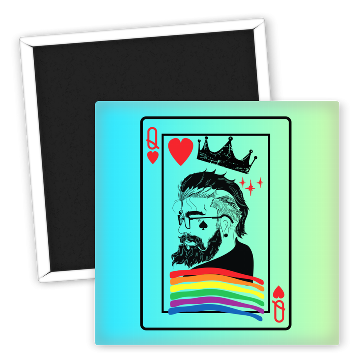Zum Produkt Kühlschrankmagnet LGBTQ König der Herzen mit Regenbogen Design