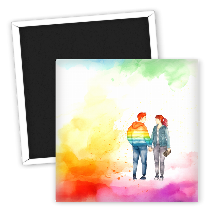 Zum Produkt LGBTQ Kühlschrankmagnet Regenbogen Liebe Paar Kunst