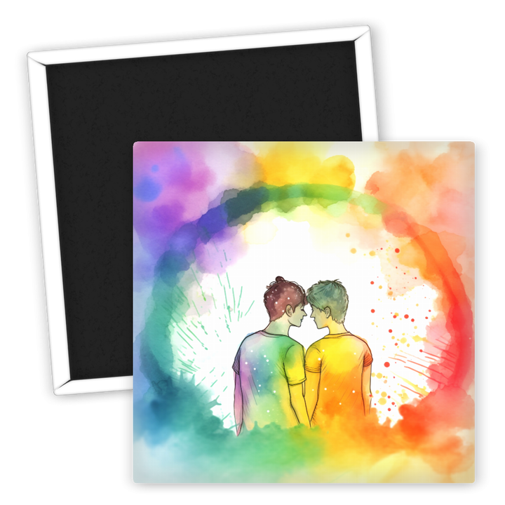 Zum Produkt Kühlschrankmagnet LGBTQ Paar mit Regenbogenmotiv