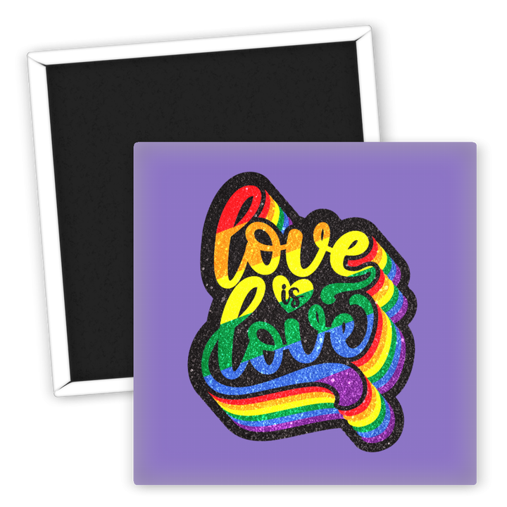 Zum Produkt Kühlschrankmagnet Love is Love Regenbogen LGBTQ Kunst