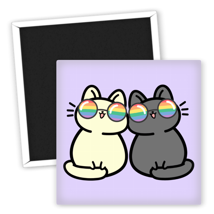 Zum Produkt Katzen Kühlschrankmagnet mit Regenbogenbrillenglas LGBTQ+