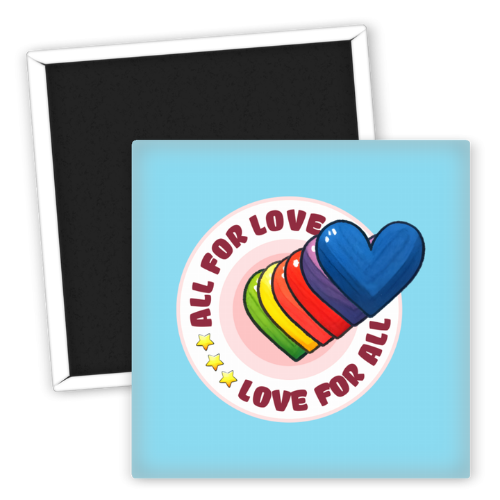 Zum Produkt Kühlschrankmagnet All for Love LGBTQ Herzmotiv bunt