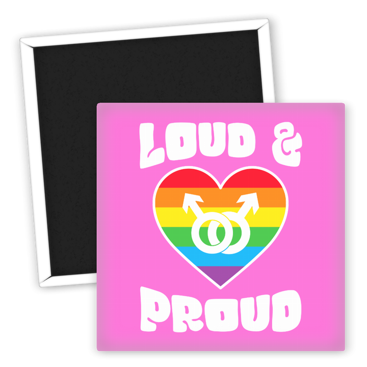 Zum Produkt Loud and Proud Kühlschrankmagnet LGBTQ Herz Regenbogen