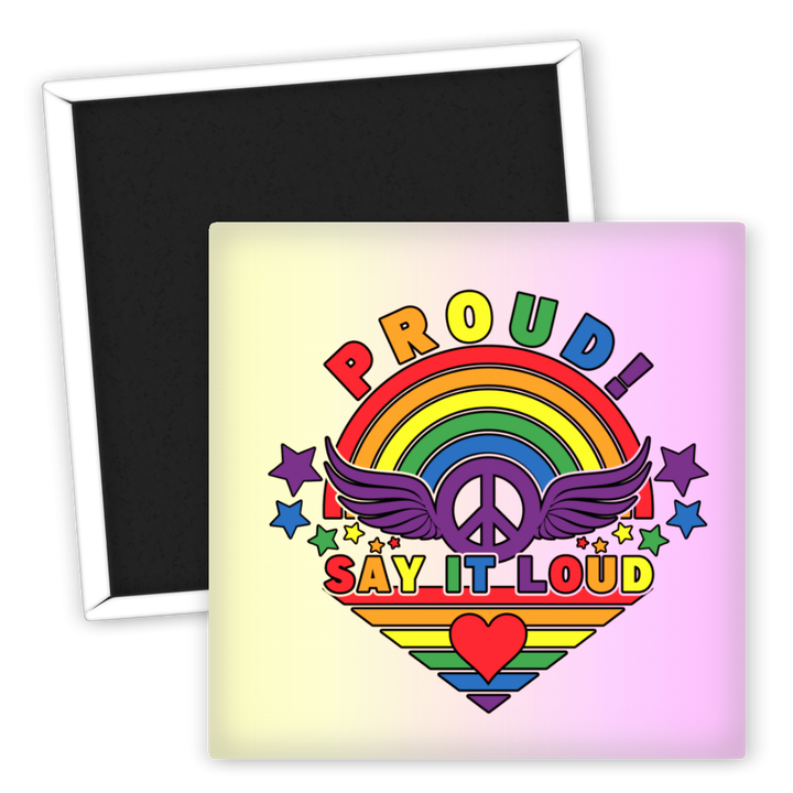 Zum Produkt Proud Say It Loud Kühlschrankmagnet LGBT Rainbow Peace