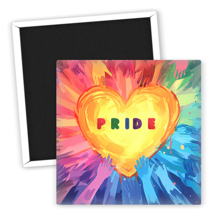 Zum Produkt LGBTQ Kühlschrankmagnet Pride Herz bunte Hände 2023