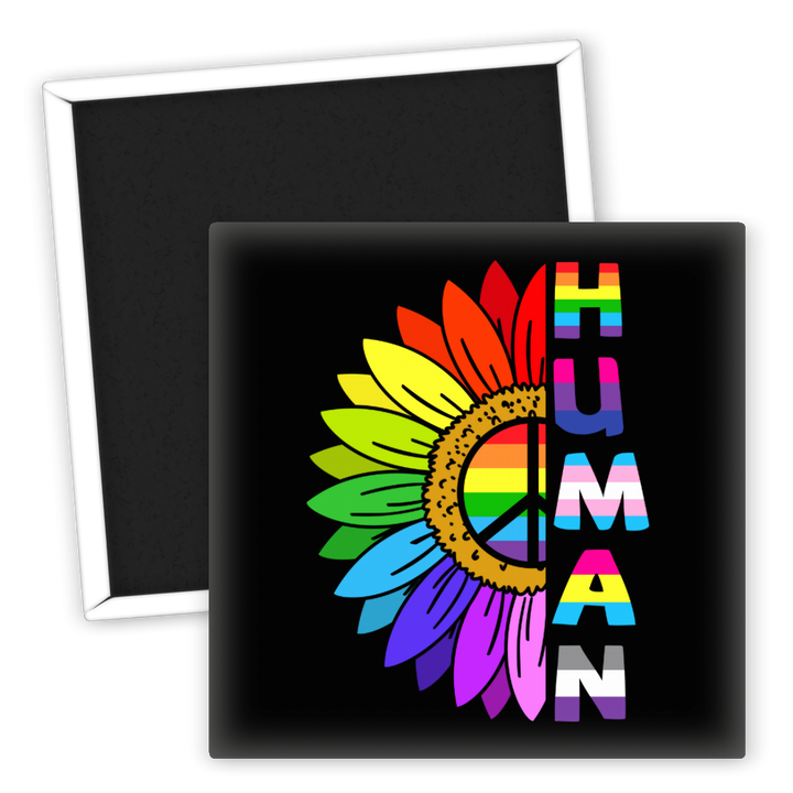 Zum Produkt Kühlschrankmagnet LGBTQ Human Peace Flower Design