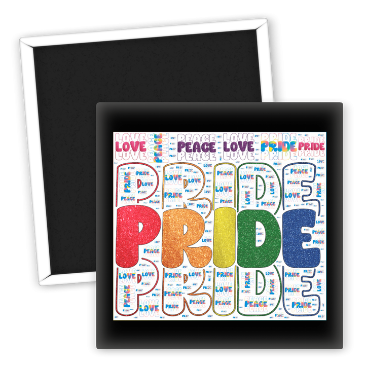 Zum Produkt Bunter Kühlschrankmagnet Pride Love Peace für LGBTQ Fans