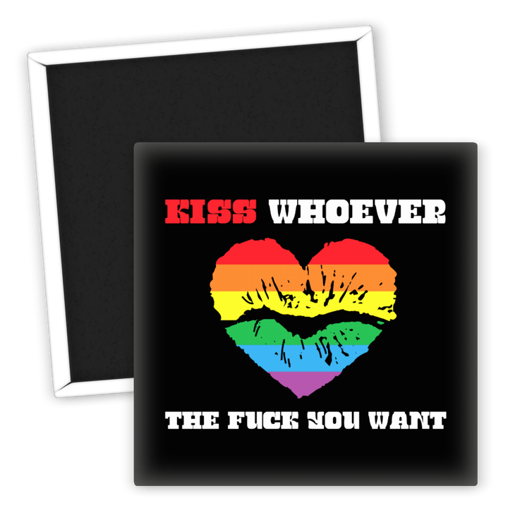 Zum Produkt Kühlschrankmagnet Kiss Whoever LGBTQ Herz Motiv