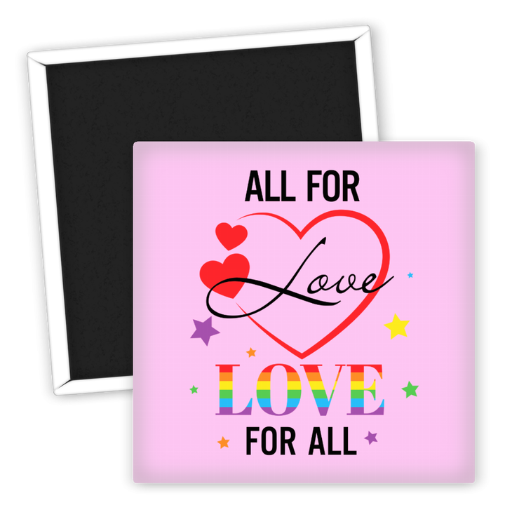 Zum Produkt Kühlschrankmagnet All for Love LGBTQ Herzmotiv bunt