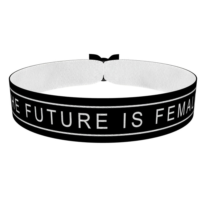 Zum Produkt The future is female schwarz Stoffarmband