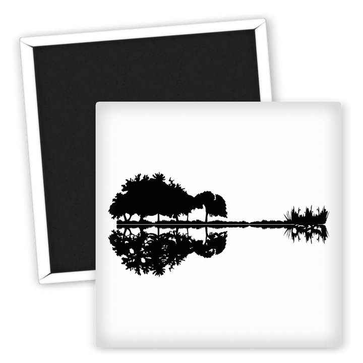 Zum Produkt Kühlschrankmagnet Musik Motiv Gitarre Landschaft Reflexion