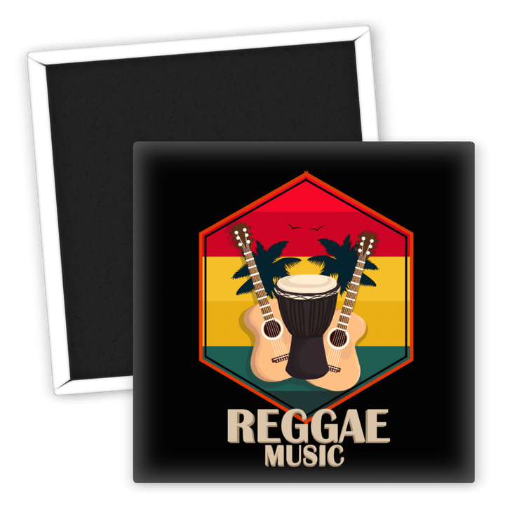 Zum Produkt Reggae Musik Kühlschrankmagnet mit Gitarren und Trommel