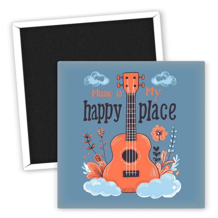 Zum Produkt Kühlschrankmagnet Musikmotiv Happy Place Gitarre Dekoartikel