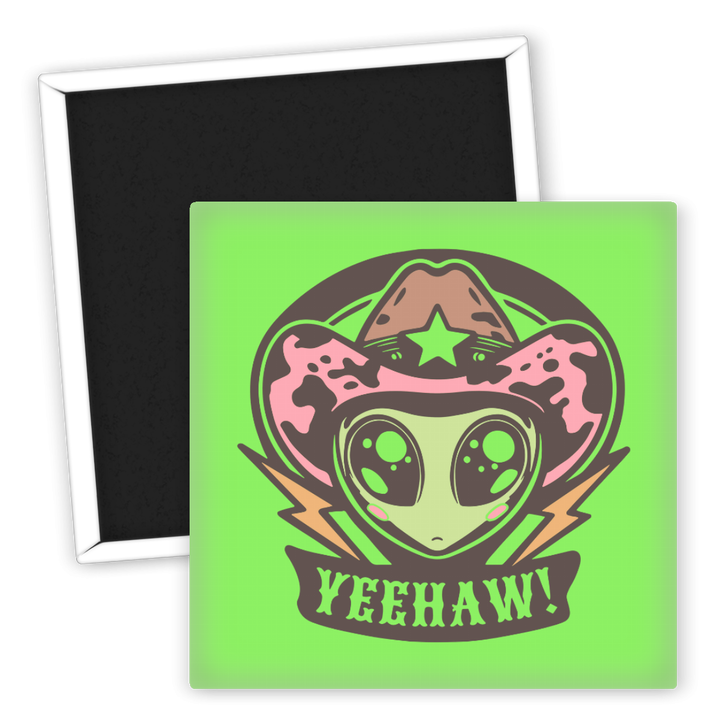 Zum Produkt Kühlschrankmagnet Alien Cowboy YEEHAW Raum Decor