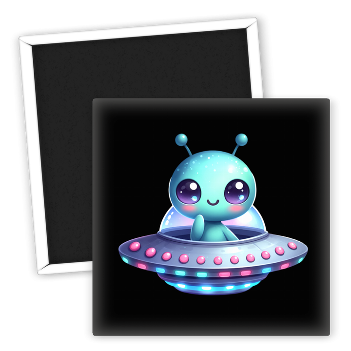 Zum Produkt Süßer Alien Kühlschrankmagnet im Raumdesign