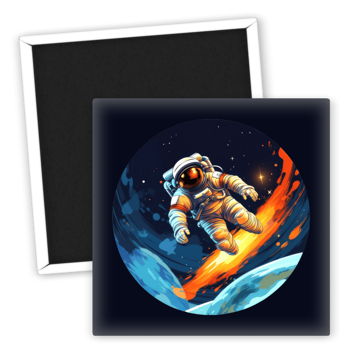 Zum Produkt Kühlschrankmagnet Astronaut im Weltraum Farbe Blau Orange