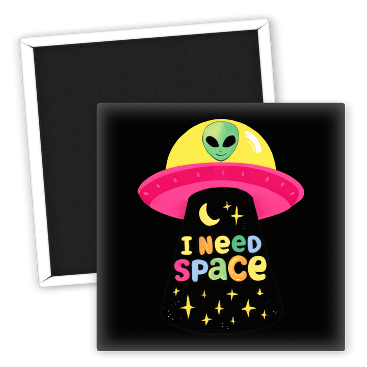Zum Produkt Kühlschrankmagnet I Need Space mit UFO und Alien Design