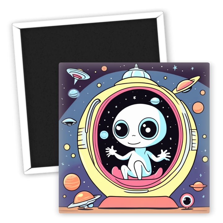 Zum Produkt Kühlschrankmagnet Alien Raumschiff Weltraum Geschenkidee