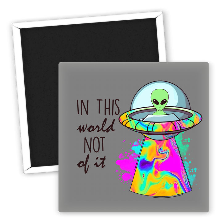 Zum Produkt Kühlschrankmagnet Alien UFO Neonfarben Space Design
