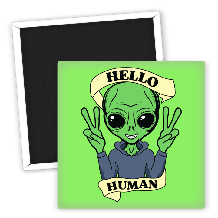 Zum Produkt Kühlschrankmagnet Alien Hello Human im Space Design