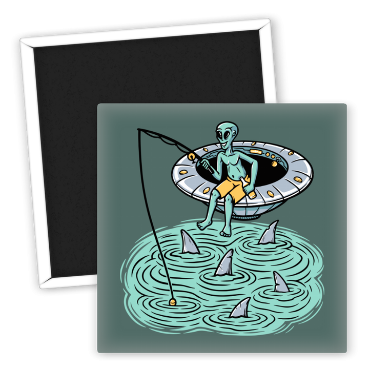 Zum Produkt Alien Angler Kühlschrankmagnet im Space Design 60er Jahre Stil
