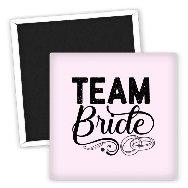 Zum Produkt Kühlschrankmagnet Team Bride Hochzeit mit Eheringen Motiv