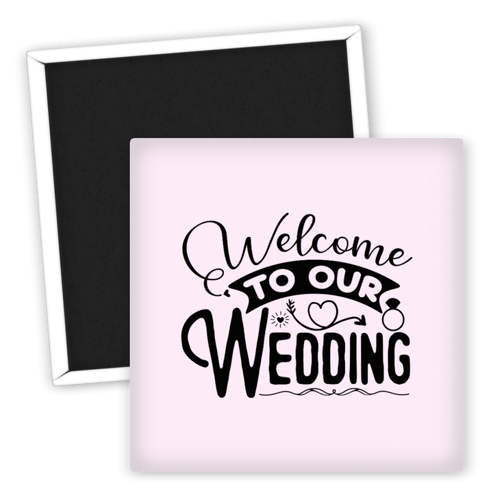 Zum Produkt Kühlschrankmagnet Willkommen zu unserer Hochzeit Design