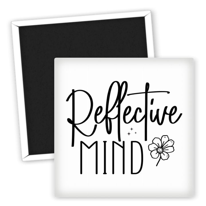 Zum Produkt Kühlschrankmagnet Reflective Mind Spruch mit Blumenmotiv