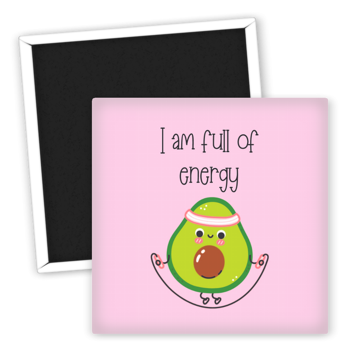 Zum Produkt Kühlschrankmagnet Spruch I am full of energy Avocado Motiv
