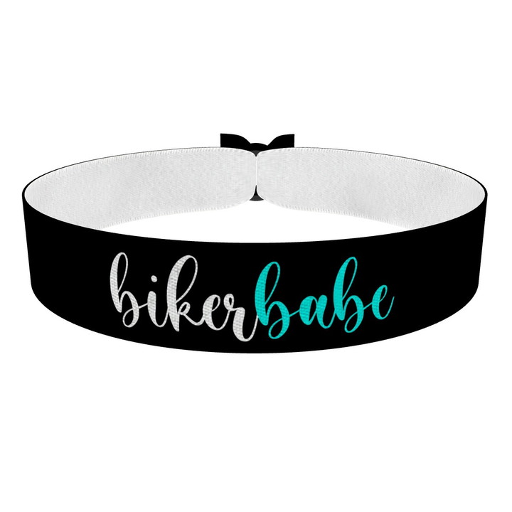 Zum Produkt Bikerbabe schwarz/blau Stoffarmband