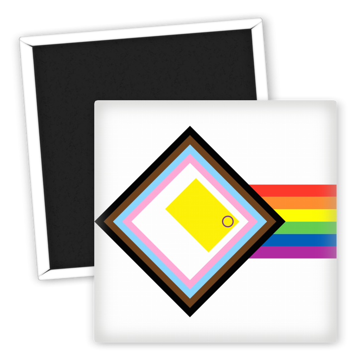 Zum Produkt LGBTQ Kühlschrankmagnet aktualisierte Progress-Flagge inkl. Intersex