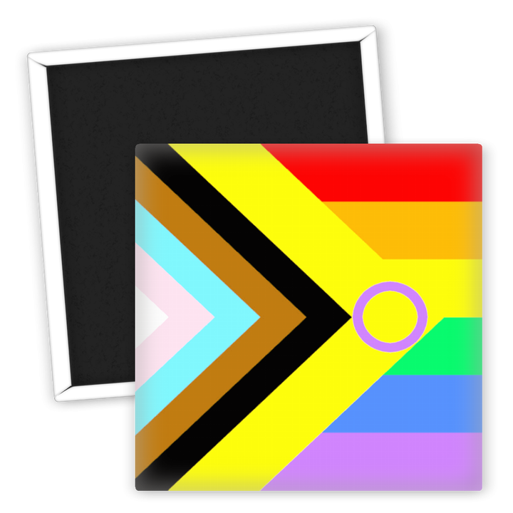 Zum Produkt LGBTQ Kühlschrankmagnet Inter*Progress-Flagge farbenfrohes Design