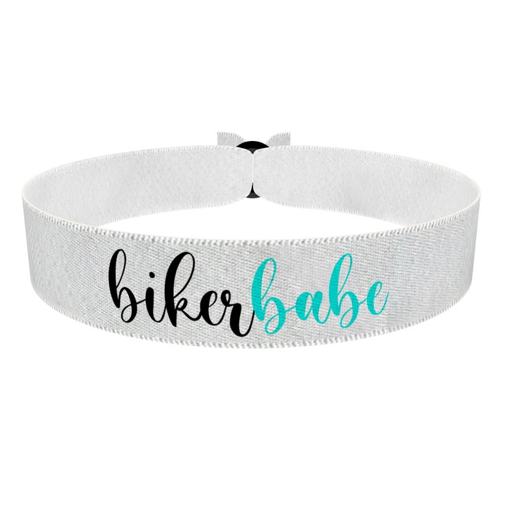 Zum Produkt Bikerbabe weiss/blau Stoffarmband