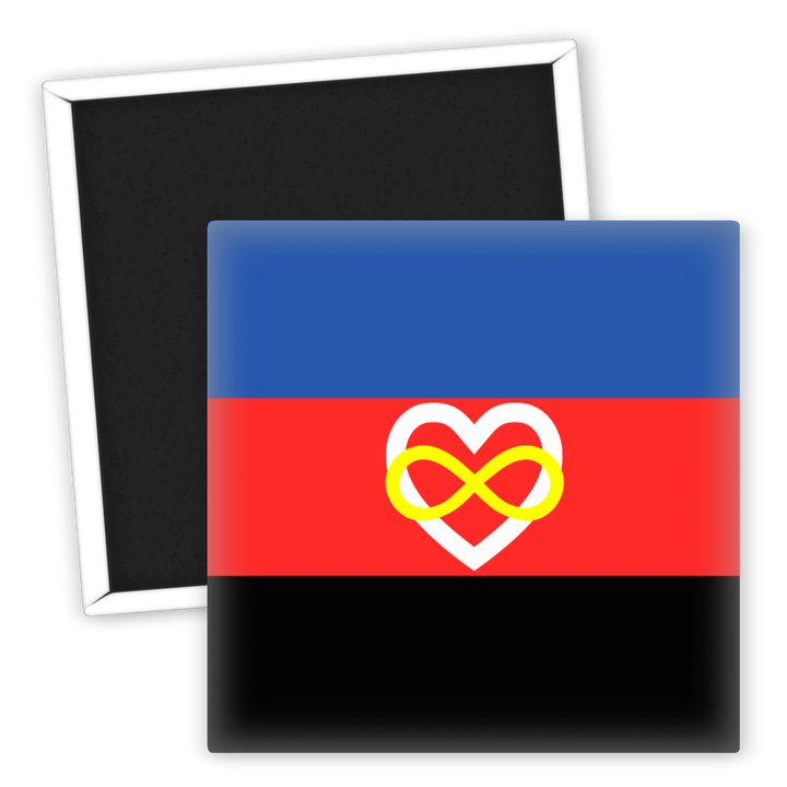 Zum Produkt LGBTQ Kühlschrankmagnet Herz-Polyamorie Pride Flagge farbenfroh