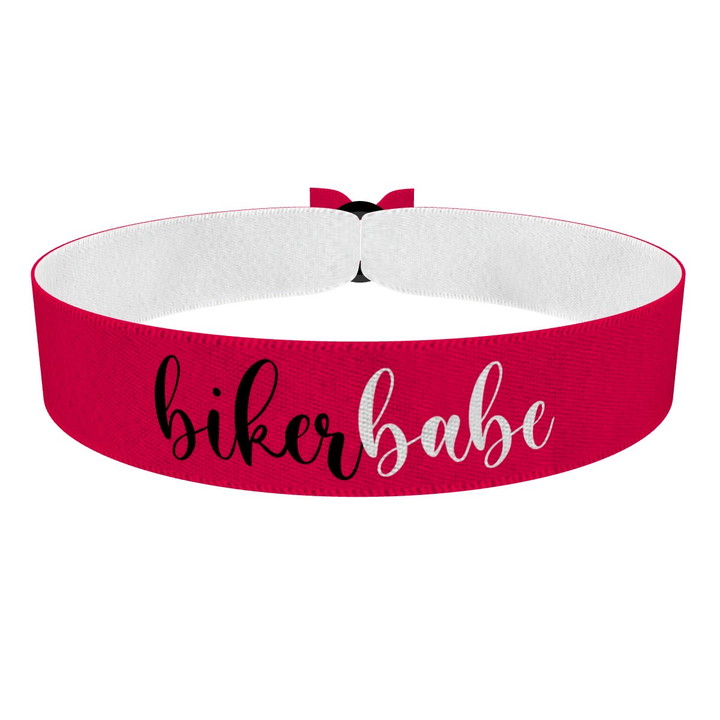 Zum Produkt Bikerbabe pink/schwarz Stoffarmband